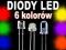 DIODY LED KOLOROWE 100SZT  3mm 5mm DIODA 6 KOLORÓW