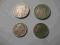 Głowa kobiety 10zł.  5 zł. cztery monety srebrne