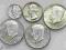 4504. USA, zestaw srebrnych monet 1945-68 (5szt)