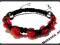 BRANSOLETKA SHAMBALLA SWAROVSKI CYRKONIE CZERWONE