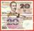 Banknot 20 zł 1982 serie AM stan UNC
