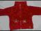 Czerwona aksamitna bluza z misiem r.62