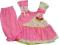 komplet tuniczka i spodenki motylek jasny róż