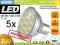 5 x Żarówka MR16 27 LED 5050 SMD 450lm Ciepła 4W