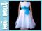 Sukienka dziewczęca roz.116 biało-niebieska wesele