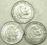 HOLANDIA - 1 gulden Ag 720, zestaw 3 sztuk (A12)