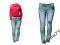 3LD1122 B.P.C. MODNE SPODNIE JEANS PRZECIERANE 158