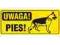 TABLICE OSTRZEGAWCZE - UWAGA! PIES! - 6 WZORÓW
