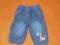 jeansowe ocieplane spodnie 6-9 m-cy, roz.74 disney