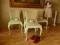 4 krzesła ludwiki  odnowa ,shabby chic,len,płótno