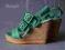 KOTURNY PLATFORMY WEDGE KOREK CREEPER GREEN 39 SAL