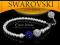 Bransoletka srebrna Swarovski perły kolory BR84