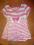 sukienka rozowa, biala w paski z kokardka roz80-86