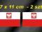 NAKLEJKA NAKLEJKI FLAGA POLSKI GODŁO - 7x11  2 szt