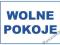 WOLNE POKOJE tabliczka, TABLICA pcv 21x15cm