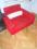 Czerwony nowoczesny fotel i pufa Back Red White