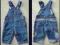 SPODNIE ogrodniczki jeansowe Next 3-6m jeans r 68