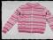 Super Sweterek w pasy różowy biały r. 140