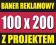 BANER 100X200 Z PROJEKTEM NA WŁASNOŚĆ - PROMOCJA-