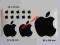 APPLE  jabłuszko naklejka nalepka CZARNA 54 x 66