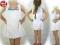 Biała sukienka mini roz 92 Q2189 tunika kokardka