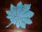 RĘKODZIEŁO: liść klonu/ serwetka/ kolor: błękitny