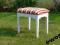 Shabby chic * Taboret stołek tapicerowany bielony
