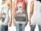 Atrakcyjny modny top z nadrukiem  50/52   B2044