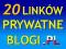 20 LINKÓW, PRYWATNE ZAMKNIĘTE BLOGI, DOMENY GŁÓWNE