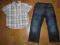 Spodnie H&amp;M dżinsowe , koszula w kratkę 110