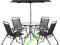 Solidny ZESTAW MEBLI OGRODOWYCH 6 CZĘŚCI Czarny