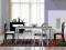 Stół szklany LUIGI A 140x80 biały blat czarny xxx