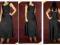 Elegancka czarna sukienka wieczorowa 34 XS Q3904