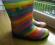 KALOSZE  w tęczowe paski.  Rozmiar 27-28