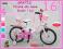 POLSKI Rower 16 Dla DZIEWCZYNKI Rowerek + 3xGRATIS