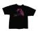 Koszulka T-shirt czarna z różowym konikiem 9-10