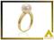 Złoty pierścionek z prawdziwą perłą FR101833G