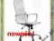 Krzesło biurowe fotel szefa skóra PU biały  BS030