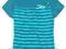 FIRMOWA koszulka golf paski turkusowy 36 S #842
