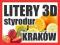 Litery 3D REKLAMA ze styroduru malowane DUZE KRAKÓ