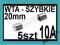 ~~BEZPIECZNIK SZKLANY CE 5x20mm 10A WTA - 5szt