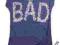 KOSZULKA BLUE napis BAD cyrkonie ZM642 L/40