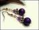 Kolczyki Handmade Kule Howlit Ametyst Fiolet