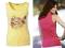 1AT449 Koszulka top z wzorem 40/42 żółty Cekiny