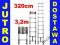 DRABINA TELESKOPOWA ALU 11stopni 3,2m 320cm MOCNA