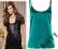 L776B BARDZO MODNY SZMARAGDOWY TOP SATYNOWY R.44 B