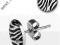 KOLCZYK DO UCHA 1 SZTUKA ZEBRA 10 mm 316L