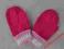 ciepłe, różowe rękawiczki roz 3-9 m-cy