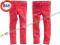 NEXT SPODNIE skinny jeansowe czerwone 7lat 122cm