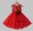 Sukienka czerwona z kwiatem i cekinami BAL 110-116